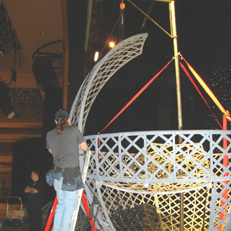 we pull the panel up and place it onto the BAND and bolt it together