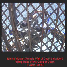 Sammy Crossing over to try the Globe of Death in Hollister 05 with John Stotts and Jeff LeTourneau